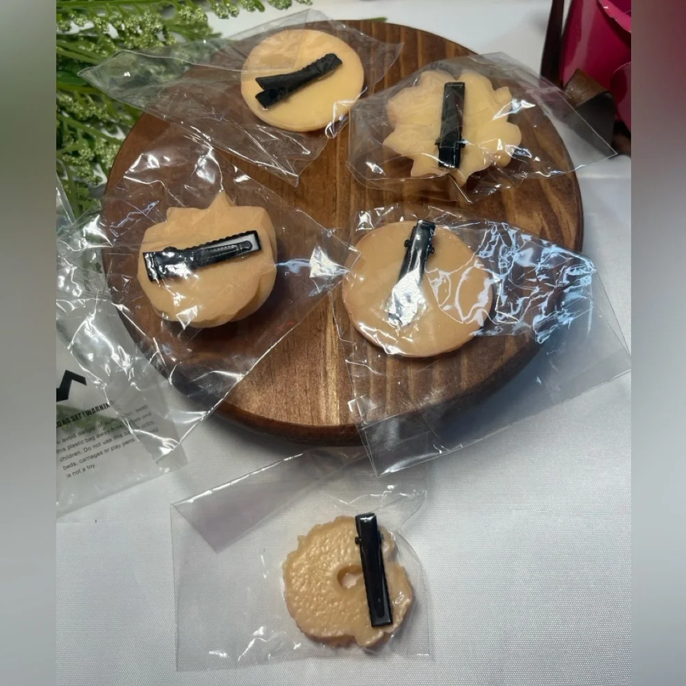 Honbay Cookie Hair Clips Lot of 5 Biscuit Mini Hair Clips Novelty Style New